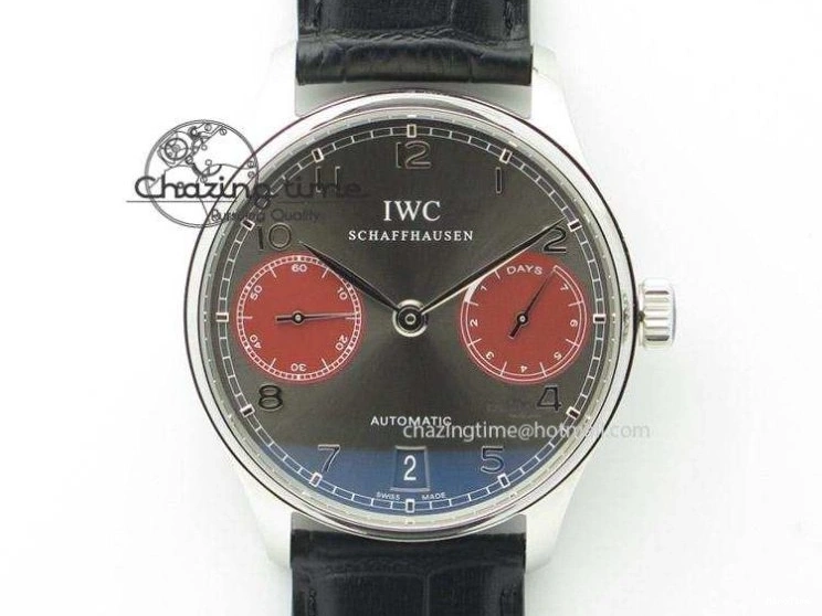 MIROTIME 0203 Portuguese Real PR IW500106 ZF 1:1 Best Edition Grey Dial On Black Leather Strap A52010 V Versatile 7306